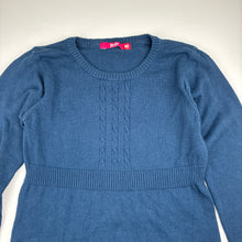 Load image into Gallery viewer, Girls L&amp;D, knitted cotton long sleeve dress, GUC, size 10, L: 67cm