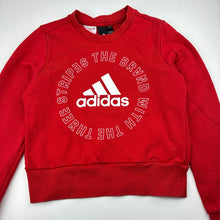 Load image into Gallery viewer, Girls Adidas, red cropped sweater / jumper, L: 41cm, GUC, size 9-10,  