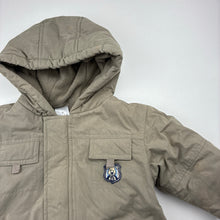 Load image into Gallery viewer, Boys Target, vintage fleece lined hooded jacket / coat, FUC, size 0,  