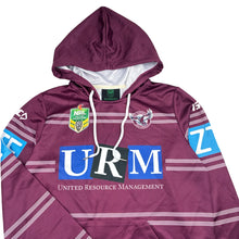Load image into Gallery viewer, Unisex NRL Authentics, Manly Sea Eagles hooded long sleeve top, EUC, size 12,  