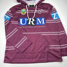 Load image into Gallery viewer, Unisex NRL Authentics, Manly Sea Eagles hooded long sleeve top, EUC, size 12,  