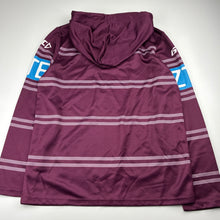 Load image into Gallery viewer, Unisex NRL Authentics, Manly Sea Eagles hooded long sleeve top, EUC, size 12,  