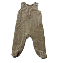 Load image into Gallery viewer, Unisex Tex, cotton lined velour overalls / romper, GUC, size 0000,  