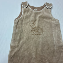 Load image into Gallery viewer, Unisex Tex, cotton lined velour overalls / romper, GUC, size 0000,  