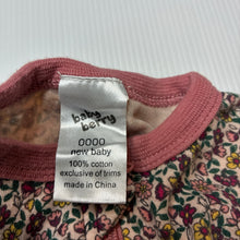 Load image into Gallery viewer, Girls Baby Berry, floral cotton zip coverall / romper, EUC, size 0000,  