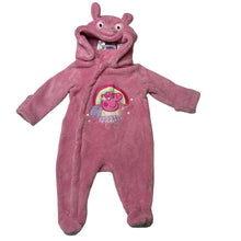 Load image into Gallery viewer, Girls Peppa Pig, soft fleece zip coverall / romper, detachable hood, GUC, size 000,  
