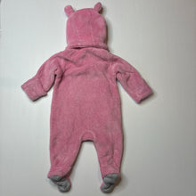 Load image into Gallery viewer, Girls Peppa Pig, soft fleece zip coverall / romper, detachable hood, GUC, size 000,  