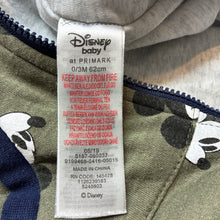 Load image into Gallery viewer, Boys Disney, Mickey Mouse wadded cotton zip romper, GUC, size 000,  