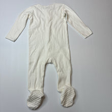 Load image into Gallery viewer, Unisex Baby Berry, white ribbed coverall / romper, EUC, size 1,  