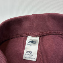 Load image into Gallery viewer, Unisex Anko, fleece lined track pants / bottoms, elasticated, EUC, size 000,  