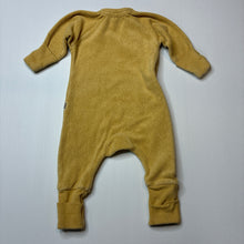 Load image into Gallery viewer, Unisex Bonds, yellow terry zip coverall / romper, GUC, size 000,  