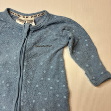 Load image into Gallery viewer, Unisex Bonds, blue terry zip wondersuit / zippy / romper, GUC, size 00,  