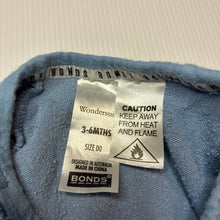 Load image into Gallery viewer, Unisex Bonds, blue terry zip wondersuit / zippy / romper, GUC, size 00,  