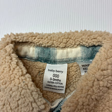 Load image into Gallery viewer, Boys Baby Berry, fleece lined cotton long sleeve shirt, EUC, size 000,  