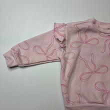 Load image into Gallery viewer, Girls pink, fleece lined sweater / jumper, no labels, armpit to armpit: 34.5cm, armpit to cuff: 23cm, GUC, size 3-4,  