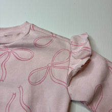 Load image into Gallery viewer, Girls pink, fleece lined sweater / jumper, no labels, armpit to armpit: 34.5cm, armpit to cuff: 23cm, GUC, size 3-4,  