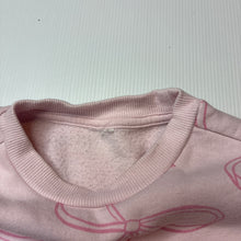 Load image into Gallery viewer, Girls pink, fleece lined sweater / jumper, no labels, armpit to armpit: 34.5cm, armpit to cuff: 23cm, GUC, size 3-4,  