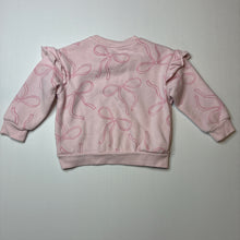 Load image into Gallery viewer, Girls pink, fleece lined sweater / jumper, no labels, armpit to armpit: 34.5cm, armpit to cuff: 23cm, GUC, size 3-4,  