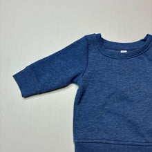 Load image into Gallery viewer, Unisex Dymples, blue marle fleece lined sweater / jumper, EUC, size 000,  