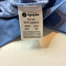 Load image into Gallery viewer, Unisex Dymples, blue marle fleece lined sweater / jumper, EUC, size 000,  