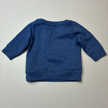 Load image into Gallery viewer, Unisex Dymples, blue marle fleece lined sweater / jumper, EUC, size 000,  