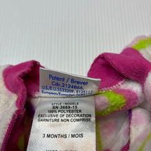Load image into Gallery viewer, Girls Snugabye, floral fleece zip coverall / romper, EUC, size 000,  