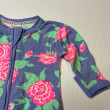Load image into Gallery viewer, Girls Bonds, floral zip wondersuit / zippy / romper, GUC, size 000,  