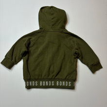 Load image into Gallery viewer, Unisex Bonds, khaki fleece lined zip hoodie sweater, GUC, size 0,  