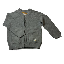 Load image into Gallery viewer, Boys Zara, grey knitted cotton zip up sweater, GUC, size 2-3,  