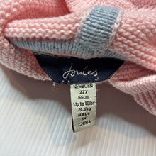 Load image into Gallery viewer, Girls Joules, pink knitted cotton hooded cardigan, EUC, size 0000,  
