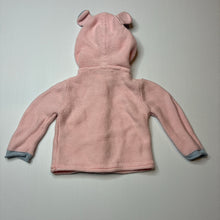 Load image into Gallery viewer, Girls Joules, pink knitted cotton hooded cardigan, EUC, size 0000,  