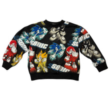 Load image into Gallery viewer, Boys H&amp;M, SONIC THE HEDGEHOG fleece lined sweater / jumper, wash fade, FUC, size 3-4,  