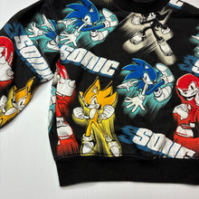 Load image into Gallery viewer, Boys H&amp;M, SONIC THE HEDGEHOG fleece lined sweater / jumper, wash fade, FUC, size 3-4,  