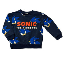 Load image into Gallery viewer, Boys H&amp;M, SONIC THE HEDGEHOG fleece lined sweater / jumper, wash fade, FUC, size 3,  