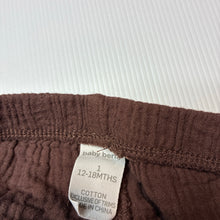 Load image into Gallery viewer, Unisex Baby Berry, lightweight crinkle cotton pants, elasticated, GUC, size 1,  