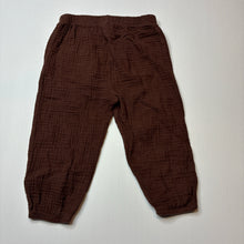 Load image into Gallery viewer, Unisex Baby Berry, lightweight crinkle cotton pants, elasticated, GUC, size 1,  