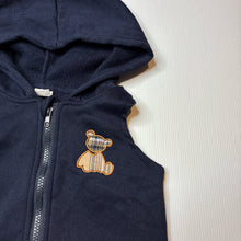 Load image into Gallery viewer, Boys navy, fleece lined hooded vest, EUC, size 2-3,  