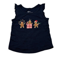 Load image into Gallery viewer, Girls Anko, navy cotton Christmas top, EUC, size 1,  