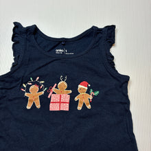 Load image into Gallery viewer, Girls Anko, navy cotton Christmas top, EUC, size 1,  