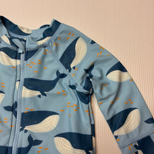 Load image into Gallery viewer, Unisex Cotton On, all-in-one rashie suit, whales, EUC, size 00,  