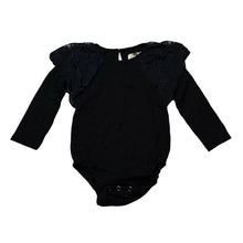 Load image into Gallery viewer, Girls Designer Kidz, lace trim stretchy bodysuit / romper, GUC, size 1,  