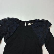Load image into Gallery viewer, Girls Designer Kidz, lace trim stretchy bodysuit / romper, GUC, size 1,  