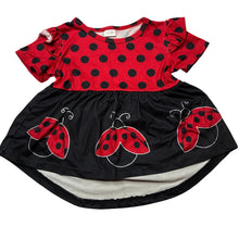 Load image into Gallery viewer, Girls soft feel, stretchy top, ladybirds, GUC, size 1,  