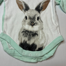 Load image into Gallery viewer, Unisex Dymples, soft cotton bodysuit / romper, rabbit, EUC, size 000,  