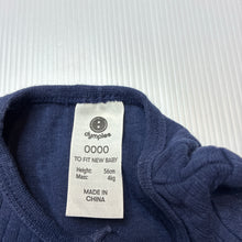 Load image into Gallery viewer, Unisex Dymples, navy cotton bodysuit / romper, EUC, size 0000,  
