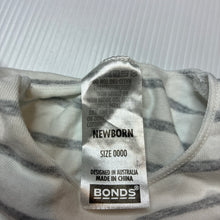 Load image into Gallery viewer, Unisex Bonds, striped stretchy bodysuit / romper, EUC, size 0000,  