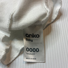 Load image into Gallery viewer, Unisex Anko, white cotton singlet top, EUC, size 0000,  