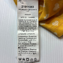 Load image into Gallery viewer, Girls yellow, soft feel stretchy zip romper, hearts, EUC, size 000,  