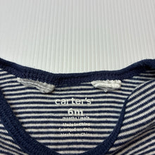Load image into Gallery viewer, Unisex Carters, navy stripe cotton bodysuit / romper, FUC, size 00,  