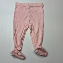 Load image into Gallery viewer, Girls Baby Berry, pointelle cotton footed leggings / bottoms, GUC, size 00,  